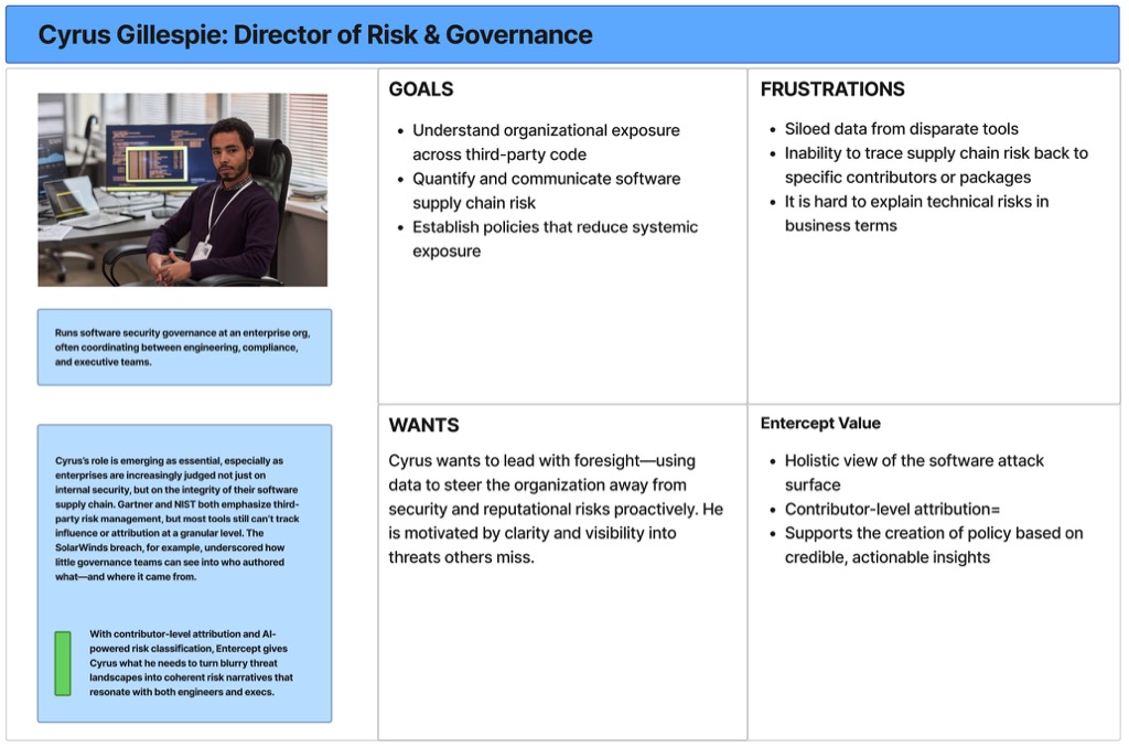 Cyrus Gillespie — Director of Risk and Governance persona